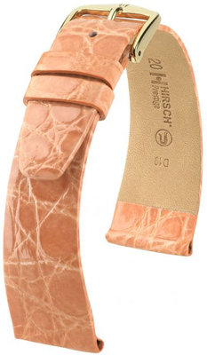 Cinturino in pelle arancione chiaro Hirsch Prestige L 02208022-1 (pelle di coccodrillo) Hirsch Selection