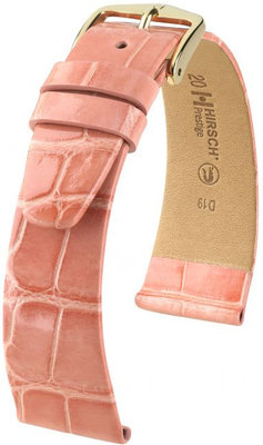 Cinturino in pelle arancione chiaro Hirsch Prestige M 02207123-1 (pelle di alligatore) Hirsch Selection