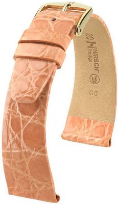 Cinturino in pelle arancione chiaro Hirsch Prestige M 02208122-1 (pelle di coccodrillo) Hirsch Selection