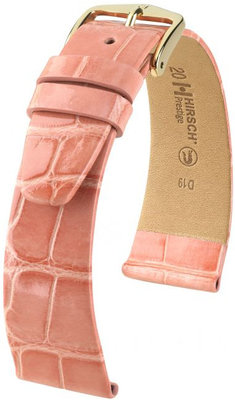 Cinturino in pelle arancione chiaro Hirsch Prestige M 02307123-1 (pelle di alligatore) Hirsch Selection