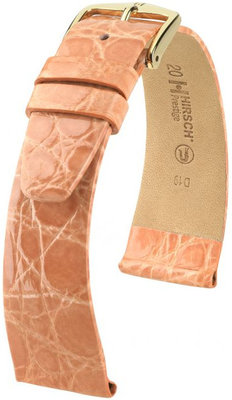 Cinturino in pelle arancione chiaro Hirsch Prestige M 02308122-1 (pelle di coccodrillo) Hirsch Selection