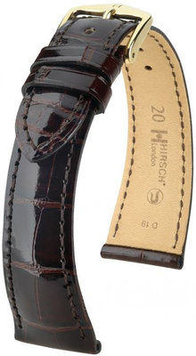 Cinturino in pelle marrone scuro Hirsch London L 04307010-1 (pelle di alligatore) Hirsch Selection