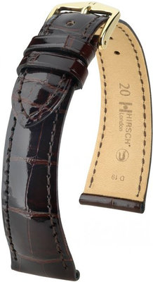 Cinturino in pelle marrone scuro Hirsch London M 04207110-1 (pelle di alligatore) Hirsch Selection