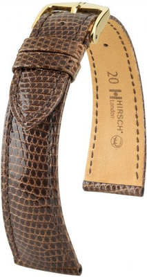 Cinturino in pelle marrone scuro Hirsch London M 04266110-1 (pelle di lucertola) Hirsch Selection