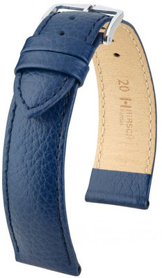 Cinturino in pelle blu scuro Hirsch Kansas M 01502180-2 (Pelle di vitello)