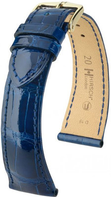 Cinturino in pelle blu scuro Hirsch London M 04207180-1 (pelle di alligatore) Hirsch Selection
