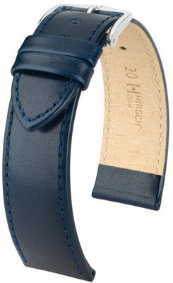 Cinturino in pelle blu scuro Hirsch Osiris M 03475180-2 (pelle di vitello)