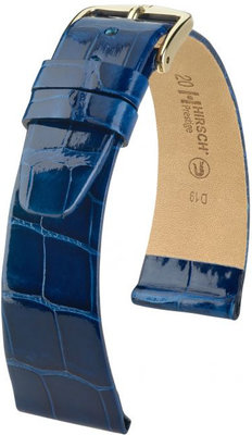 Cinturino in pelle blu scuro Hirsch Prestige L 02207080-1 (pelle di alligatore) Hirsch Selection