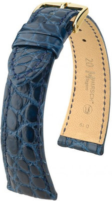 Cinturino in pelle blu scuro Hirsch Regent M 04107189-1 (pelle di alligatore) Hirsch Selection