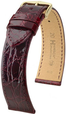 Cinturino bordeaux in pelle Hirsch Genuine Croco M 01808160-1 (Pelle di coccodrillo) Hirsch Collection