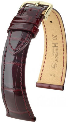 Cinturino bordeaux in pelle Hirsch London L 04207060-1 (pelle di alligatore) Hirsch Selection