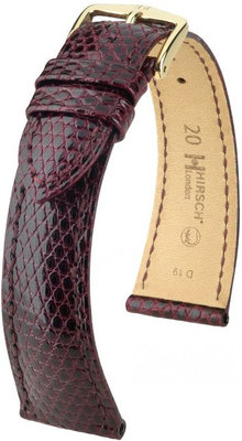 Cinturino bordeaux in pelle Hirsch London M 04266160-1 (pelle di lucertola) Hirsch Selection