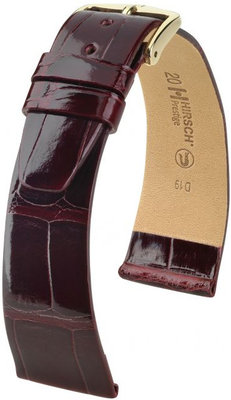 Cinturino bordeaux in pelle Hirsch Prestige L 02207060-1 (pelle di alligatore) Hirsch Selection