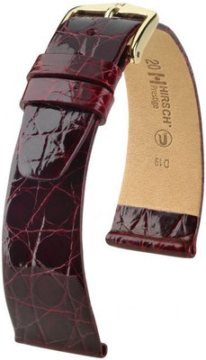 Cinturino bordeaux in pelle Hirsch Prestige L 02208060-1 (pelle di coccodrillo) Hirsch Selection