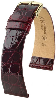 Cinturino bordeaux in pelle Hirsch Prestige M 02208160-1 (pelle di coccodrillo) Hirsch Selection