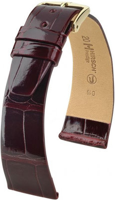 Cinturino bordeaux in pelle Hirsch Prestige M 02307160-1 (pelle di alligatore) Hirsch Selection
