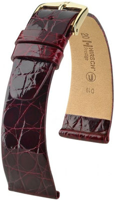 Cinturino bordeaux in pelle Hirsch Prestige M 02308160-1 (pelle di coccodrillo) Hirsch Selection