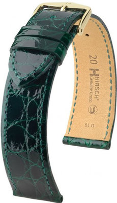 Cinturino verde in pelle Hirsch Genuine Croco M 01808140-1 (Pelle di coccodrillo) Hirsch Selection