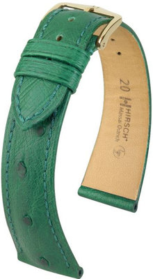Cinturino verde in pelle Hirsch Massai Ostrich M 04262140-1 (pelle di struzzo) Hirsch Selection