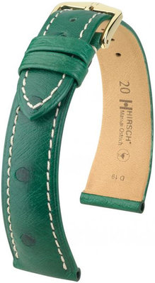 Cinturino verde in pelle Hirsch Massai Ostrich M 04262141-1 (pelle di struzzo) Hirsch Selection