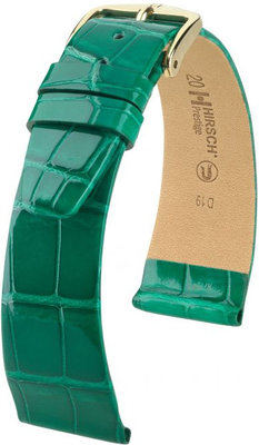 Cinturino verde in pelle Hirsch Prestige L 02207040-1 (pelle di alligatore) Hirsch Selection
