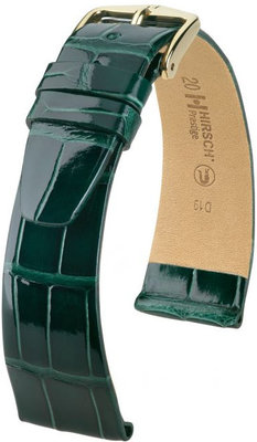 Cinturino verde in pelle Hirsch Prestige L 02207041-1 (pelle di alligatore) Hirsch Selection