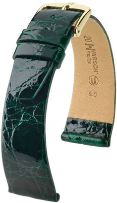 Cinturino verde in pelle Hirsch Prestige L 02208040-1 (pelle di coccodrillo) Hirsch Selection