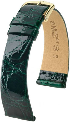Cinturino verde in pelle Hirsch Prestige M 02208140-1 (pelle di coccodrillo) Hirsch Selection
