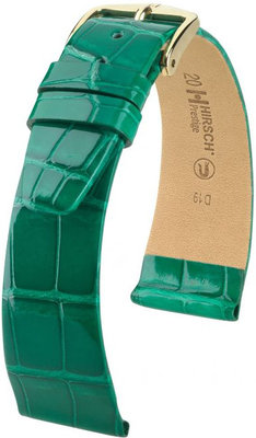 Cinturino verde in pelle Hirsch Prestige M 02307140-1 (pelle di alligatore) Hirsch Selection