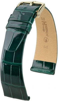 Cinturino verde in pelle Hirsch Prestige M 02307141-1 (pelle di alligatore) Hirsch Selection