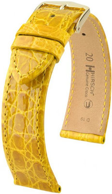 Cinturino giallo in pelle Hirsch Genuine Croco L 01808072-1 (Pelle di coccodrillo) Hirsch Selection