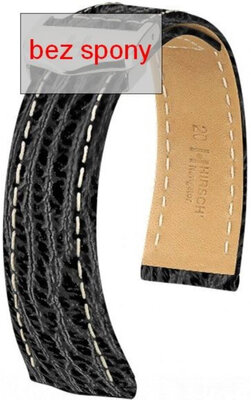 Cinturino nero in pelle Hirsch Navigator 07005450-0 (pelle di squalo) Hirsch Selection