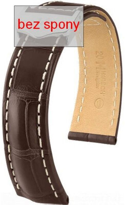 Cinturino in pelle marrone scuro Hirsch Navigator 07007417-2 (pelle di alligatore) Hirsch Selection