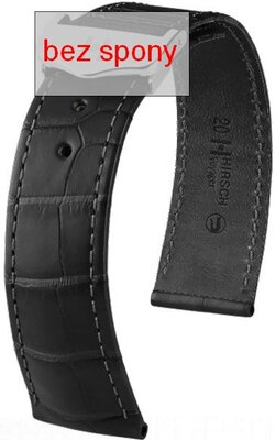 Cinturino nero in pelle Hirsch Voyager 07107459-2 (pelle di alligatore)