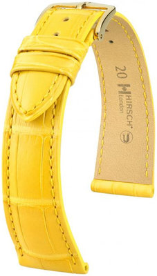 Cinturino giallo in pelle Hirsch London L 04207072-1 (pelle di alligatore) Hirsch Selection