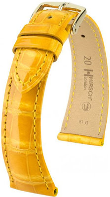 Cinturino giallo in pelle Hirsch London M 04207173-1 (pelle di alligatore) Hirsch Selection