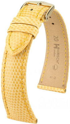 Cinturino giallo in pelle Hirsch London M 04266173-1 (pelle di lucertola) Hirsch Selection