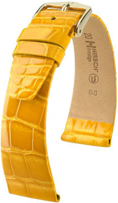 Cinturino giallo in pelle Hirsch Prestige L 02207073-1 (pelle di alligatore) Hirsch Selection