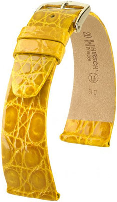 Cinturino giallo in pelle Hirsch Prestige L 02208072-1 (pelle di coccodrillo) Hirsch Selection