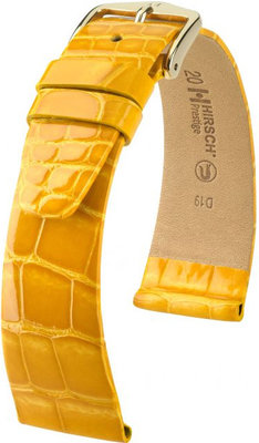 Cinturino giallo in pelle Hirsch Prestige M 02207173-1 (pelle di alligatore) Hirsch Selection