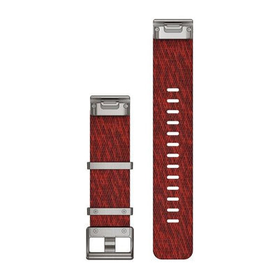 Cinturino in nylon Garmin 22mm (per Garmin Fenix 8/7/6 (47mm), Epix 2 ecc.), rosso V2, QuickFit, 010-12738-22