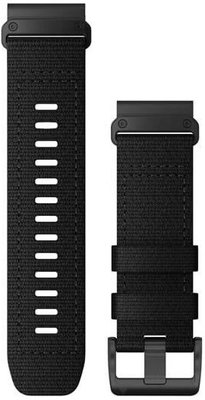 Cinturino Garmin QuickFit 26mm, in nylon, nero, fibbia nera (Fenix 7X/6X/5X, Tactix, ecc.)