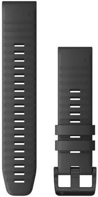Cinturino Garmin QuickFit 22mm, in silicone, grigio scuro, fibbia grigia (Fenix 7/6/5, Epix 2, ecc.)