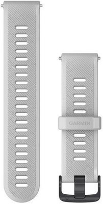 Cinturino Garmin Forerunner 745, in silicone, bianco, fibbia nera