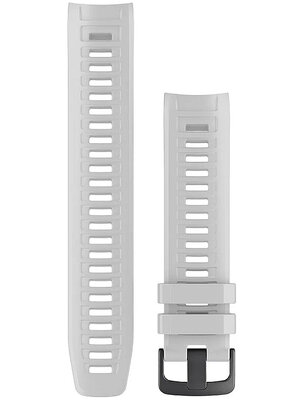 Cinturino Garmin Instinct Solar, in silicone, bianco, fibbia nera