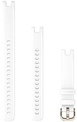 Cinturino Garmin Lily, in silicone, bianco, fibbia argento