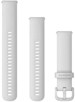 Cinturino Garmin a sgancio rapido 20 mm, silicone, bianco, fibbia bianca (Venu, Venu Sq, Venu 2 plus, ecc.) + parte estesa