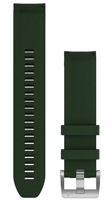 Cinturino Garmin MARQ, in silicone, verde, fibbia argento