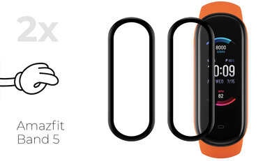 Vetro protettivo 3D Mosh Tempered Glass Protector 0.5mm per Amazfit Band 5 (2pz)