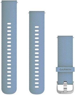 Cinturino Garmin Quick Release 20mm, in silicone, grigio blu, fibbia argento (Venu, Venu Sq, Venu 2 plus, ecc.) + parte estesa